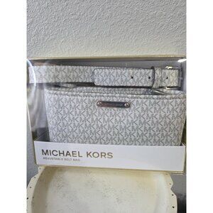 New Michael Kors Adjustable Belt Bag Silver